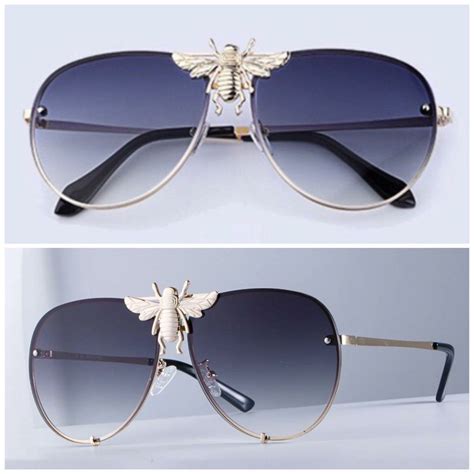 gucci glasses with bee in the middle|gucci sunglasses bee collection.